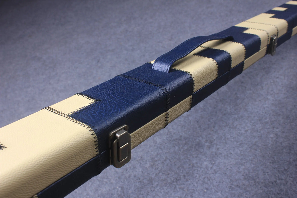 variant 1 piece patchwork snooker cue case with 2 slots