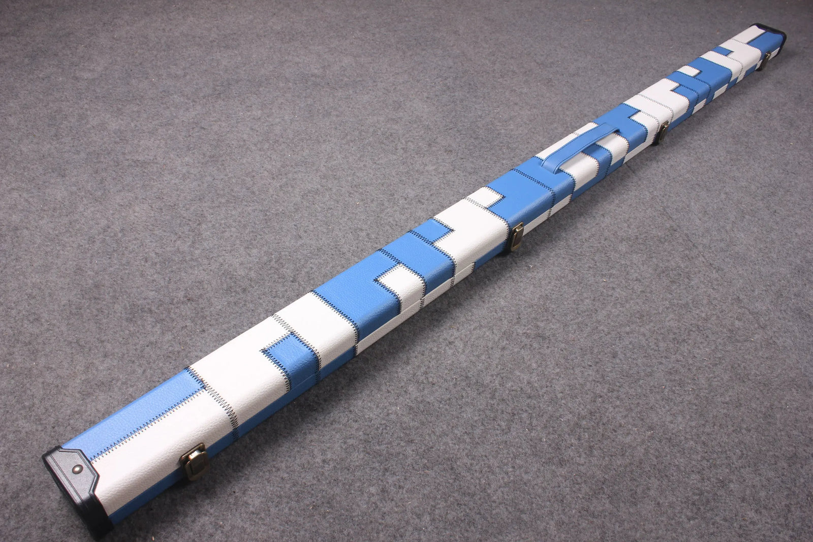 variant 1 piece patchwork snooker cue case with 2 slots