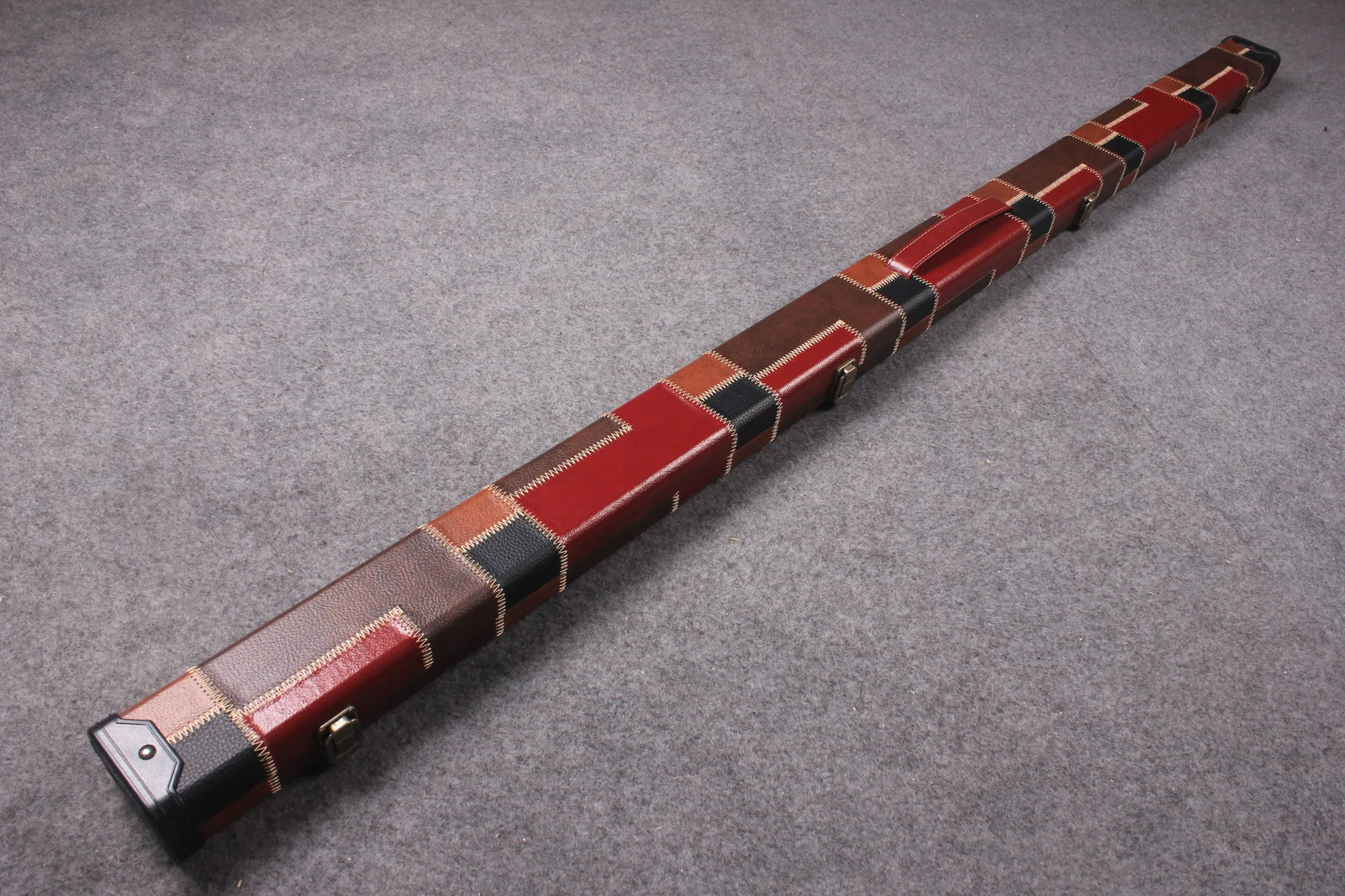 variant 1 piece patchwork snooker cue case with 2 slots