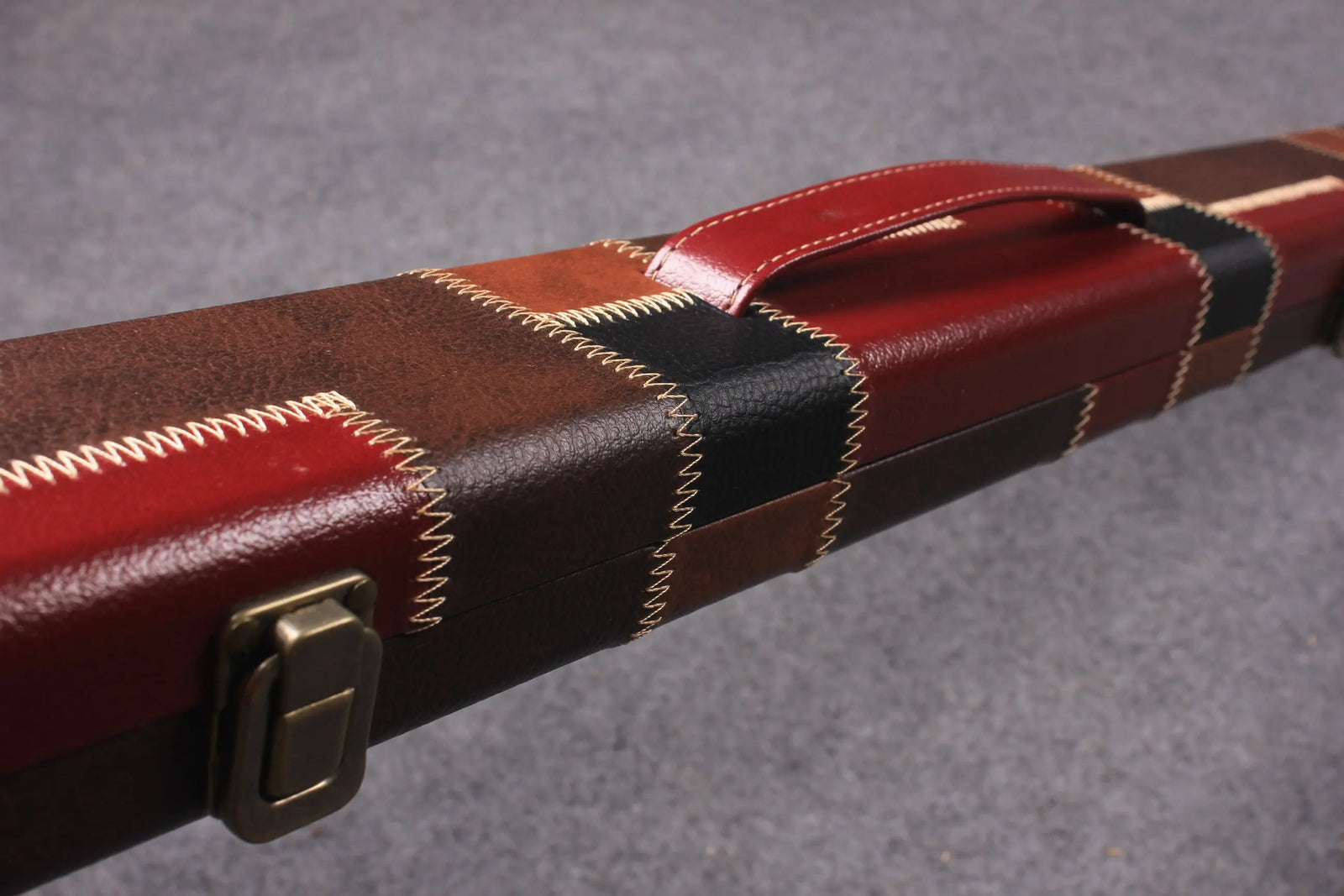 variant 1 piece patchwork snooker cue case with 2 slots