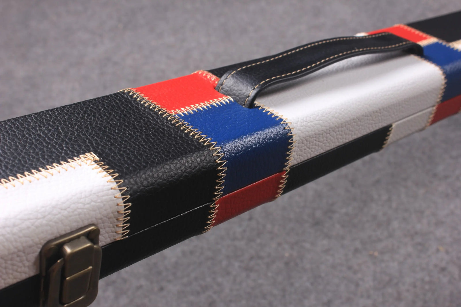 variant 1 piece patchwork snooker cue case with 2 slots