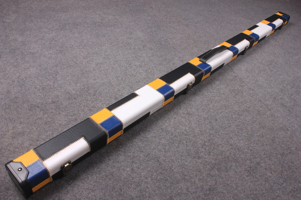 variant 1 piece patchwork snooker cue case with 2 slots