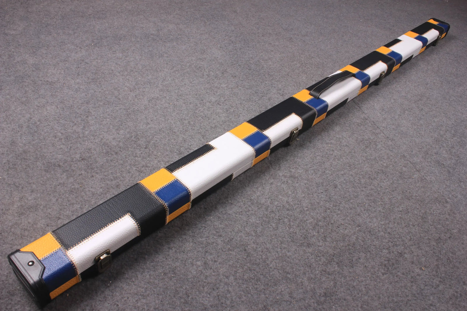 variant 1 piece patchwork snooker cue case with 2 slots