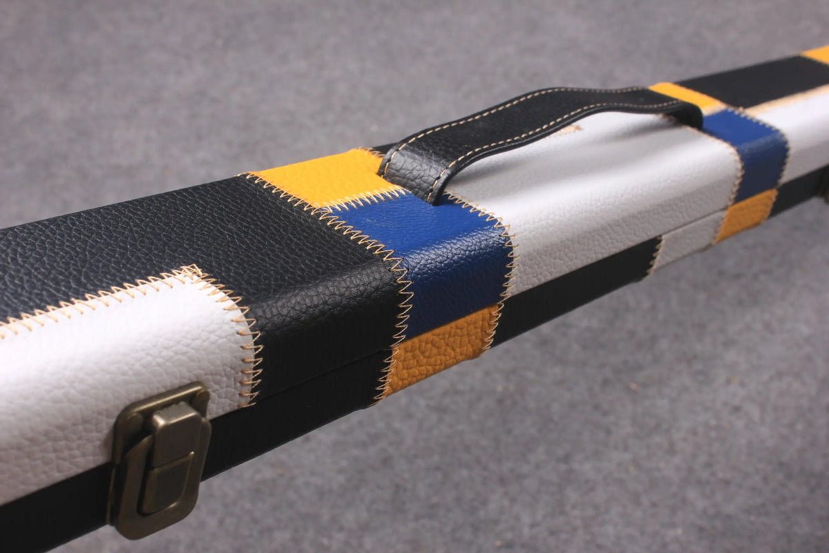 variant 1 piece patchwork snooker cue case with 2 slots