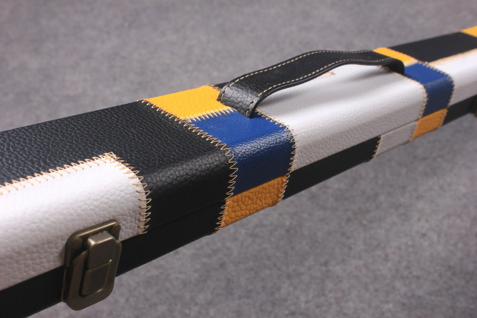 variant 1 piece patchwork snooker cue case with 2 slots