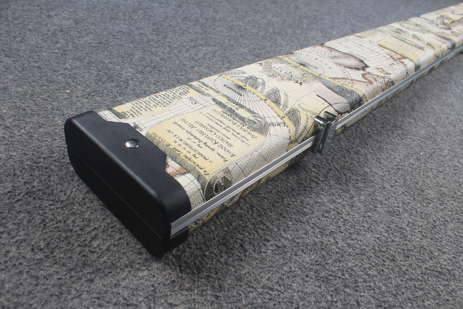 deluxe one piece aluminium map design case with 3 slots WOODS CUES
