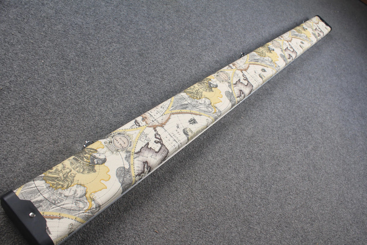 deluxe one piece aluminium map design case with 3 slots WOODS CUES