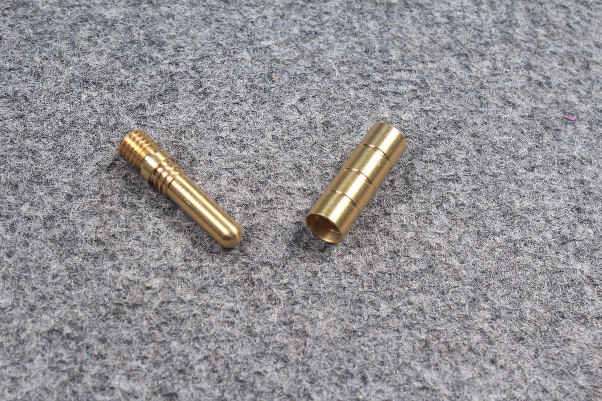 cue butt end joint brass pin and socket for john parris mini butt or extension