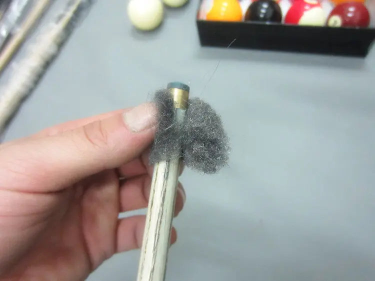 snooker/pool cue steel cotton polishing brush, gray