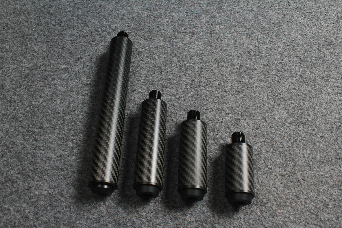 carbon fiber extension 2", 3”, 4", 8" extender fits on uni-loc cartridge system predator cues