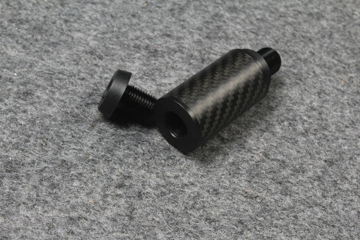 carbon fiber extension 2", 3”, 4", 8" extender fits on uni-loc cartridge system predator cues