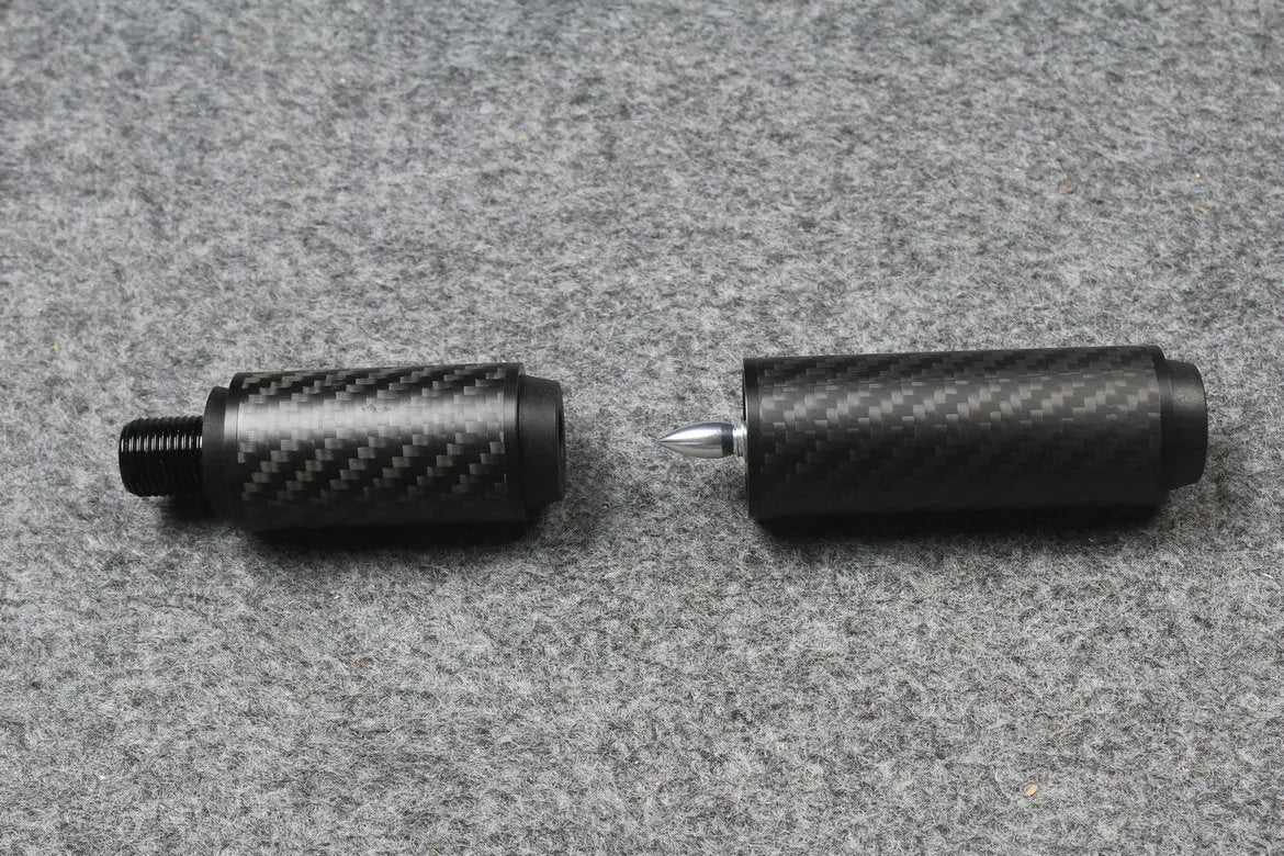 carbon fiber extension 2", 3”, 4", 8" extender fits on uni-loc cartridge system predator cues