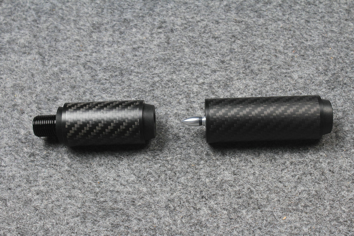 carbon fiber extension 2", 3”, 4", 8" extender fits on uni-loc cartridge system predator cues