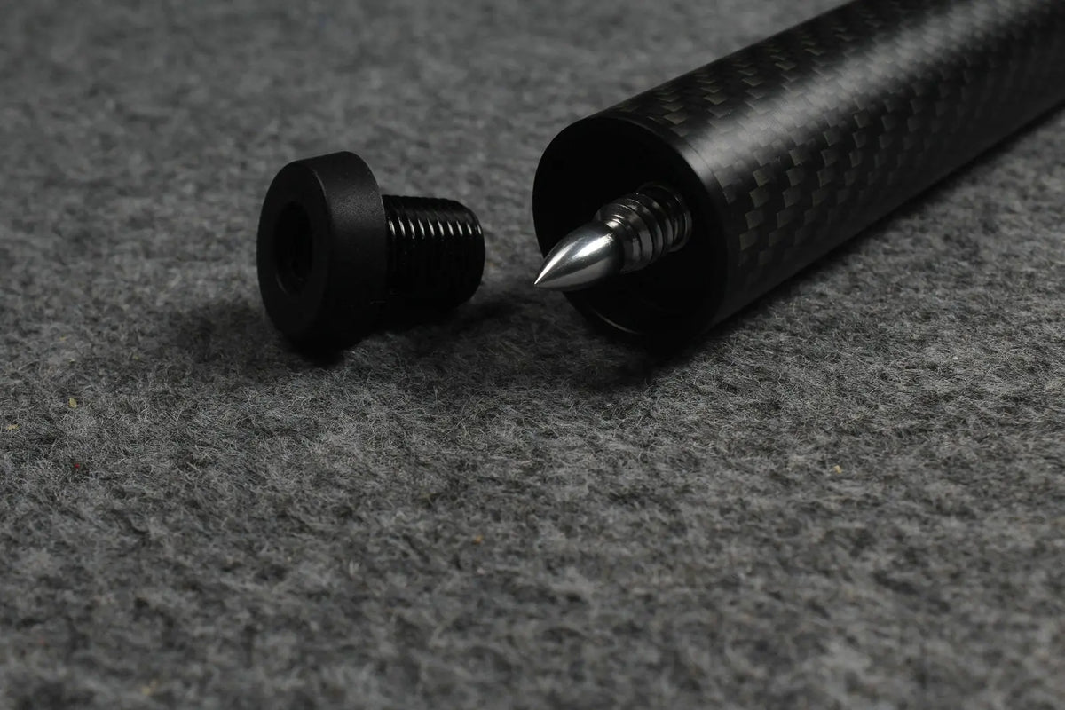 carbon fiber extension 2", 3”, 4", 8" extender fits on uni-loc cartridge system predator cues