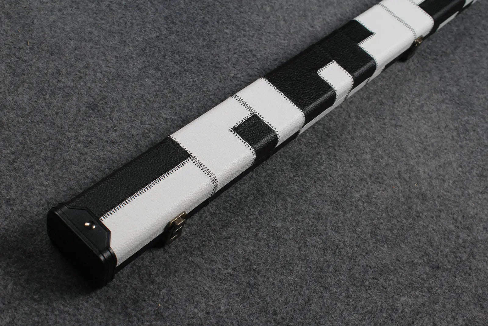 1 piece patchwork snooker cue case with 2 slots