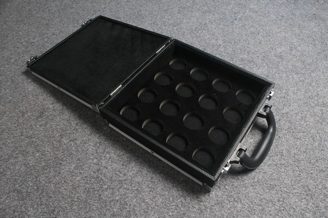 aluminum carrying billiard ball case for 2" english pool balls, holds 16 balls, black WOODS CUES