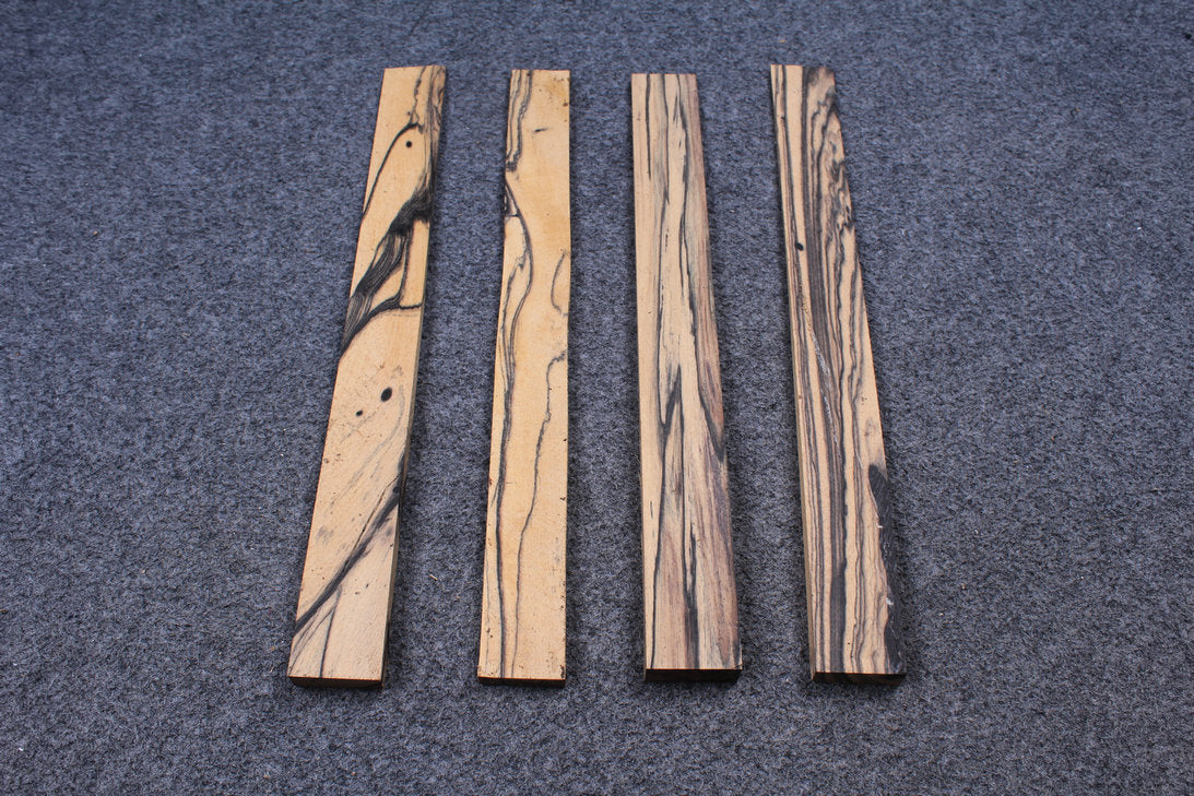 black &amp; white ebony / pale moon exotic wood splices snooker cue butt splices