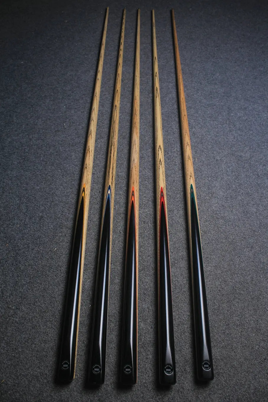 1 piece handmade ash english pool cue - variant length , variant tip size WOODS CUES