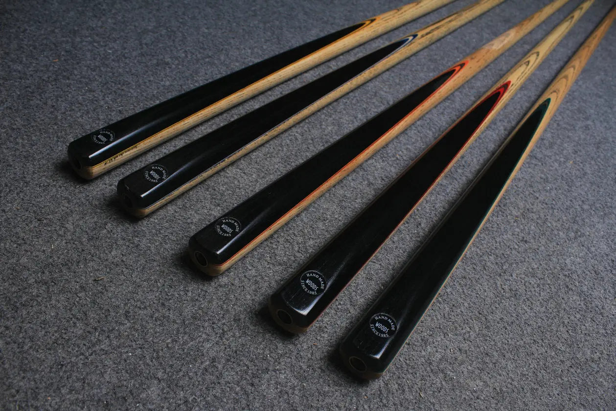 1 piece handmade ash english pool cue - variant length , variant tip size WOODS CUES