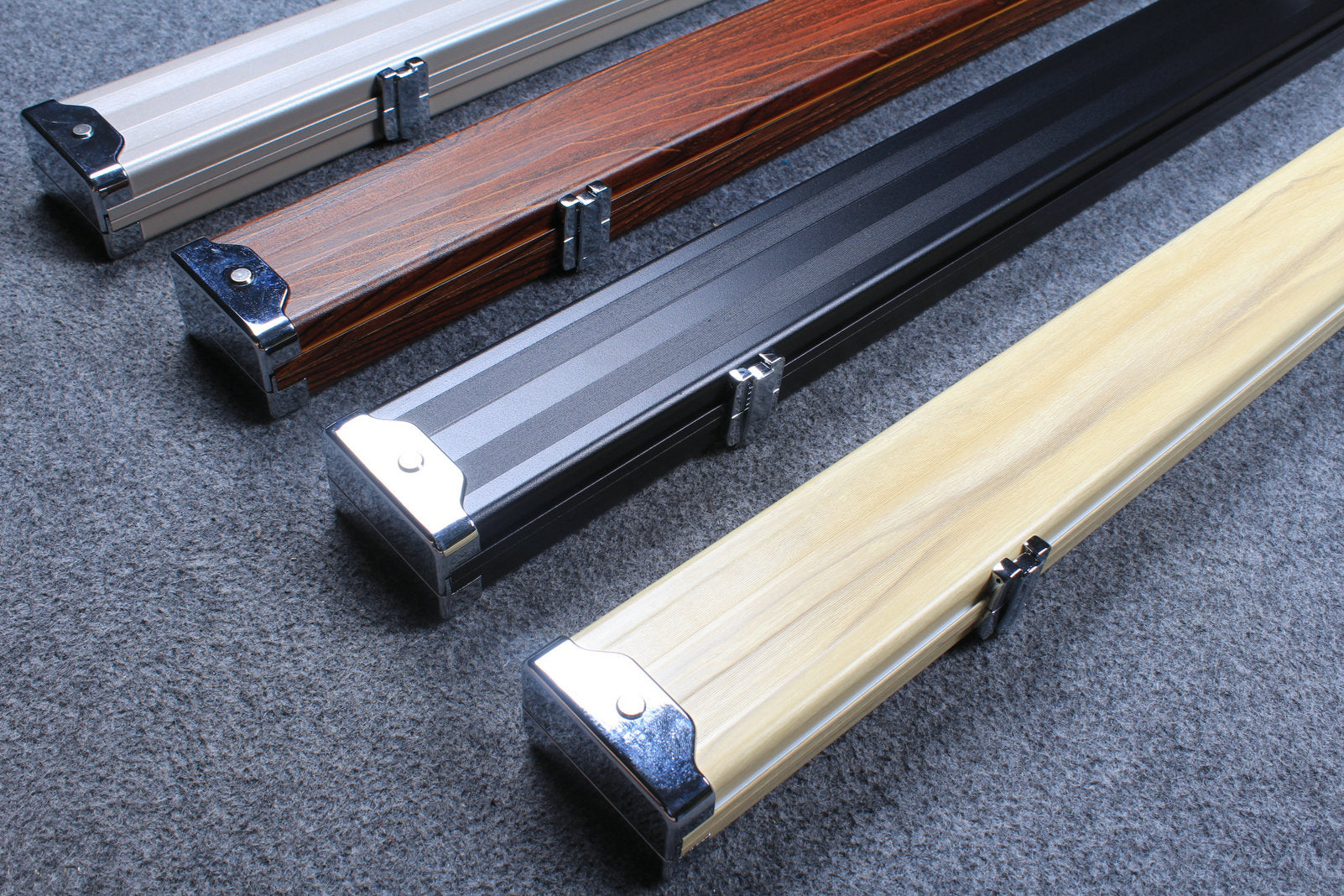 deluxe one piece aluminium cue case with 2 slots for 60" cue