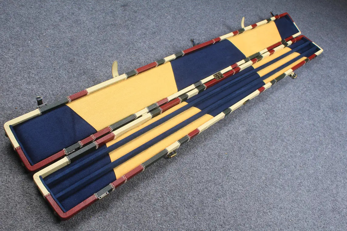 handmade 3 compartments quality wide 3/4 cue case