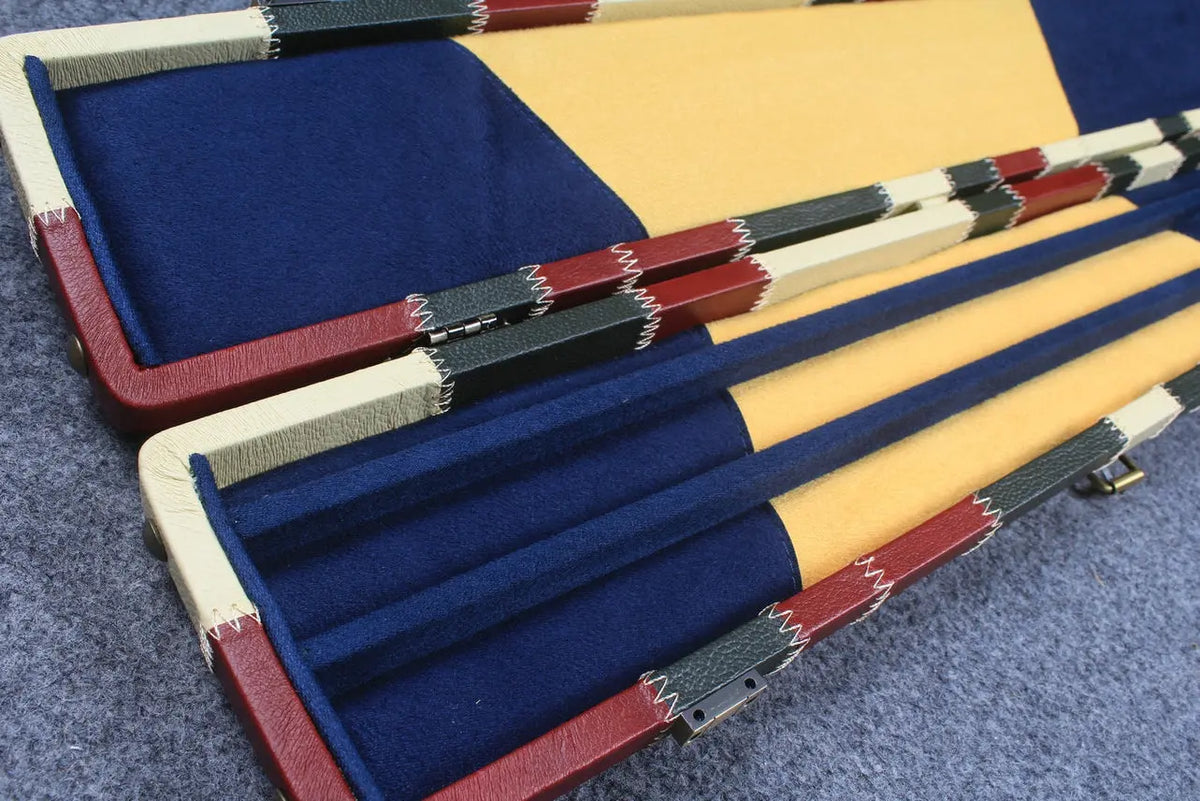 handmade 3 compartments quality wide 3/4 cue case