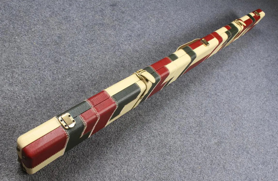 handmade 3 compartments quality wide 3/4 cue case