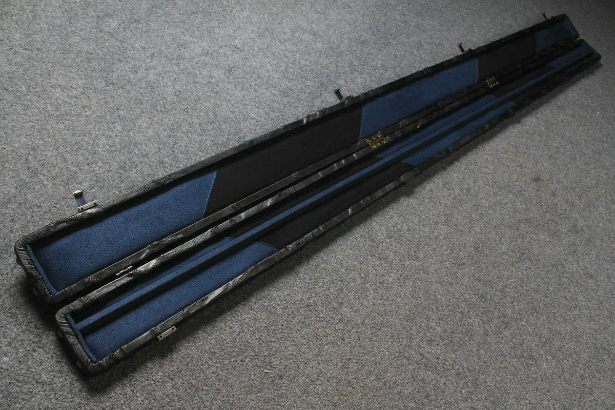 1 piece genuine leather irregular patchwork snooker cue case with 2 slots