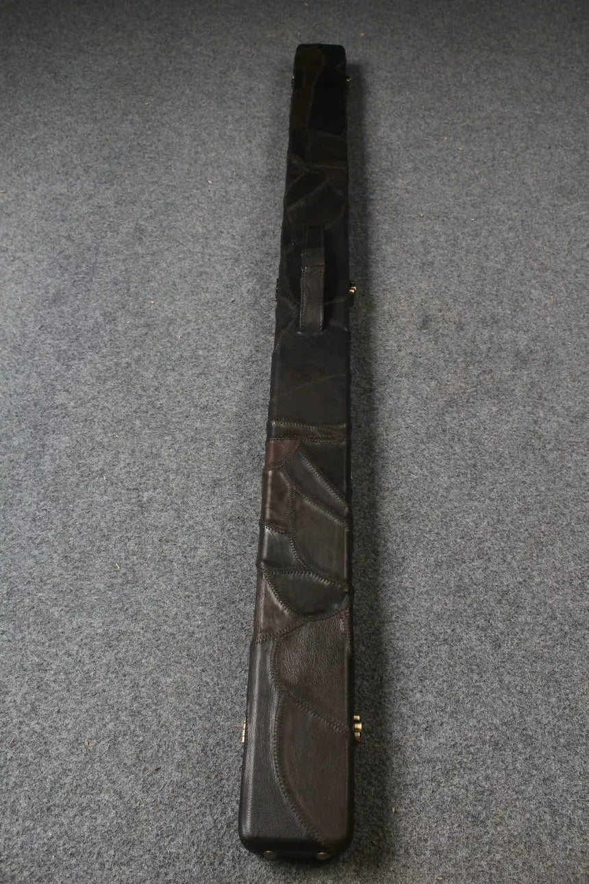 3/4 genuine leather irregular patchwork snooker cue case with 2 slots