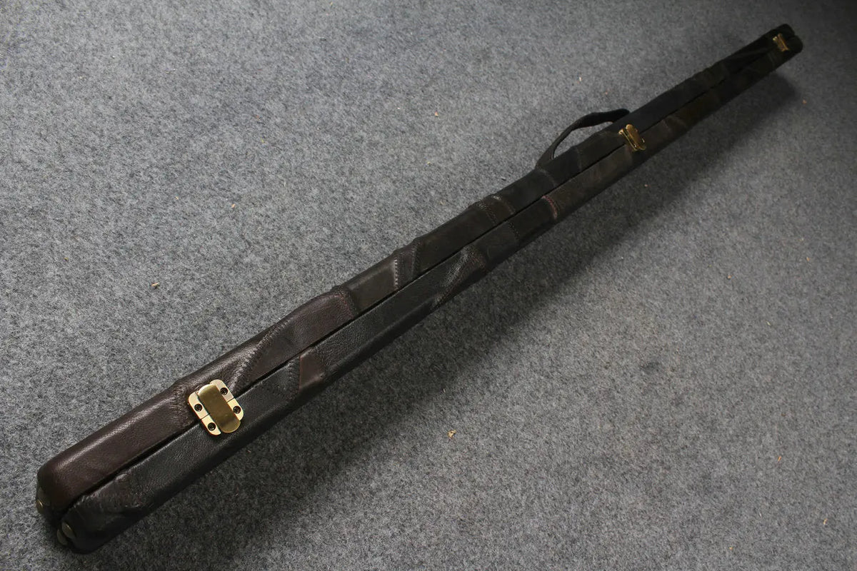 3/4 genuine leather irregular patchwork snooker cue case with 2 slots