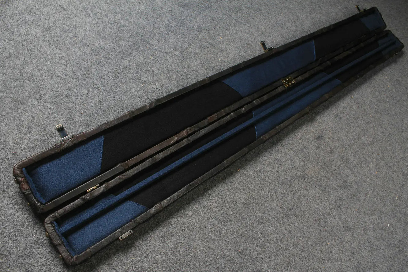 3/4 genuine leather irregular patchwork snooker cue case with 2 slots