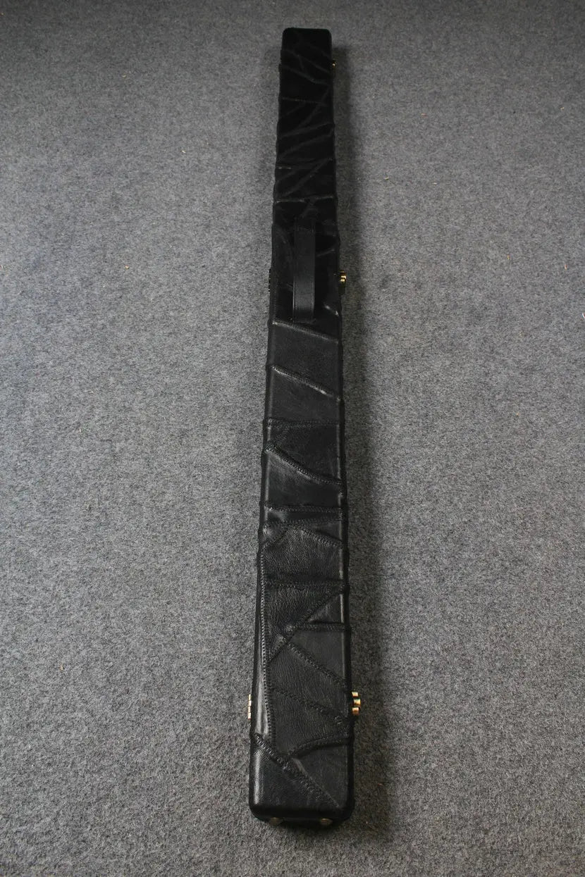 3/4 genuine leather irregular patchwork snooker cue case with 2 slots