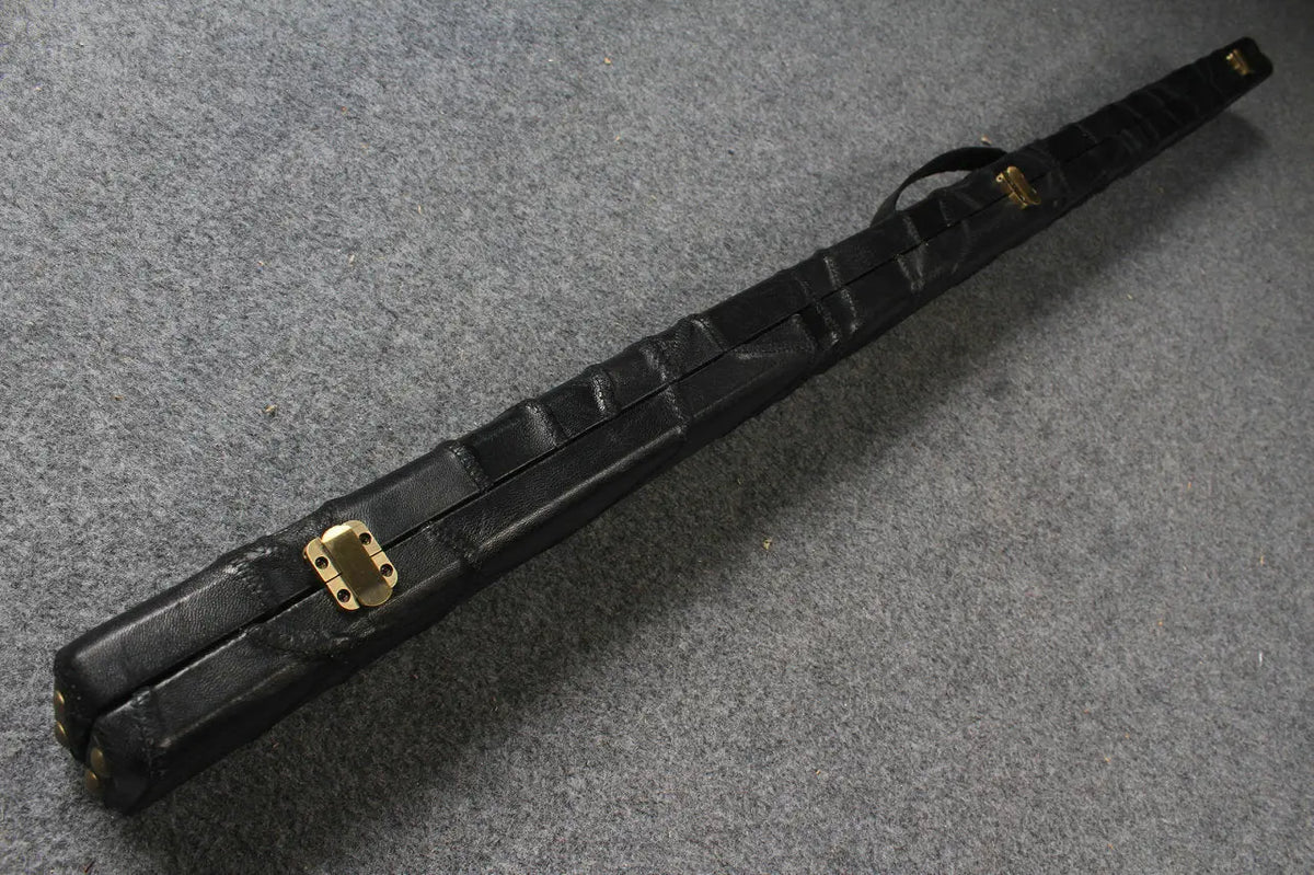 3/4 genuine leather irregular patchwork snooker cue case with 2 slots