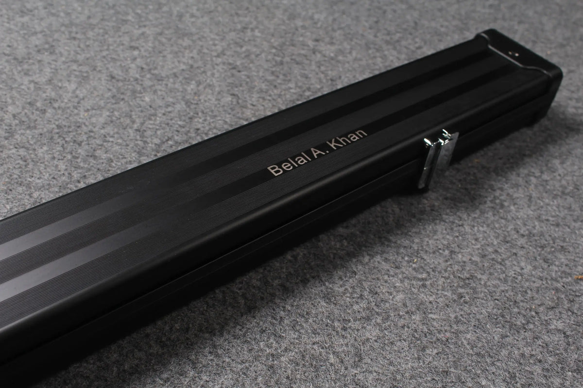 woods personalised cue / case - plate laser engraving printing service