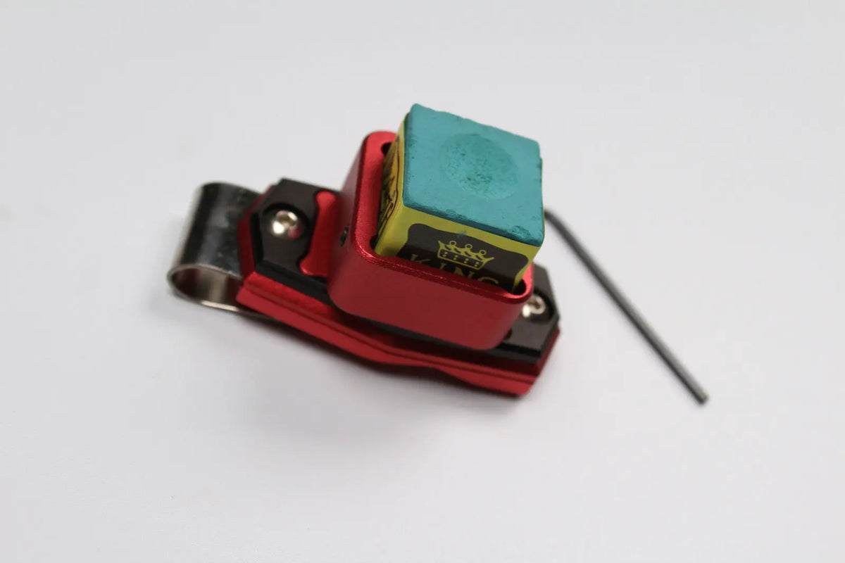 hq aluminium alloy magnetic snooker / pool cue chalk holder with belt clip