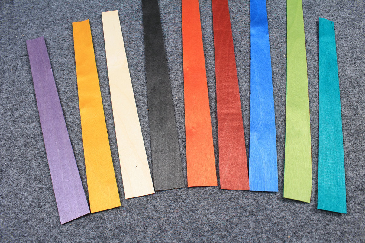 various colored veneers for cue making - 0.9 mm thickness