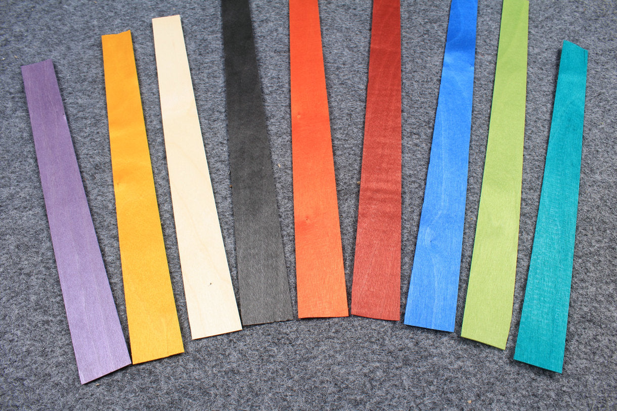 various colored veneers for cue making - 0.9 mm thickness