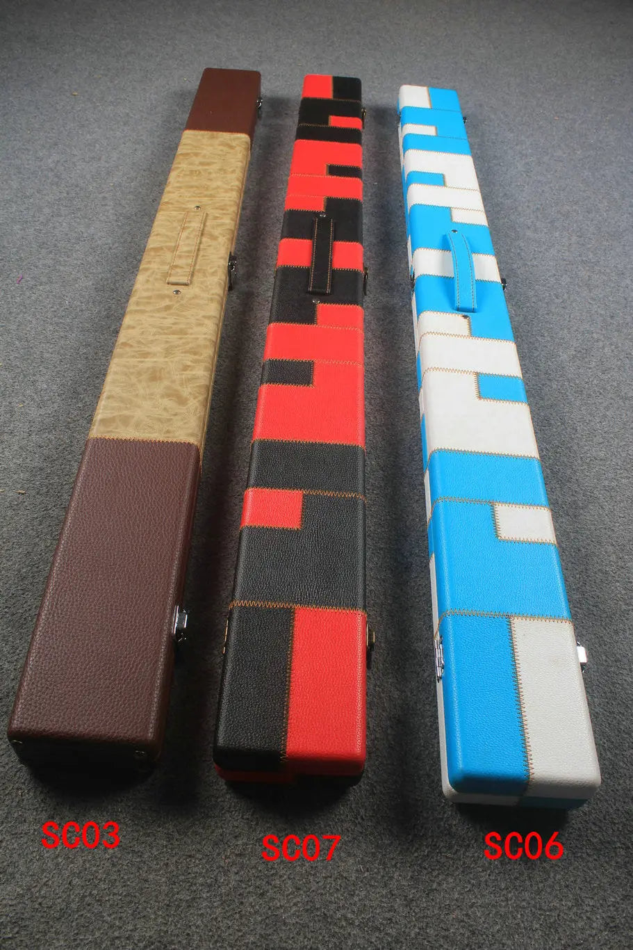 3/4 snooker cue case with 3 slots