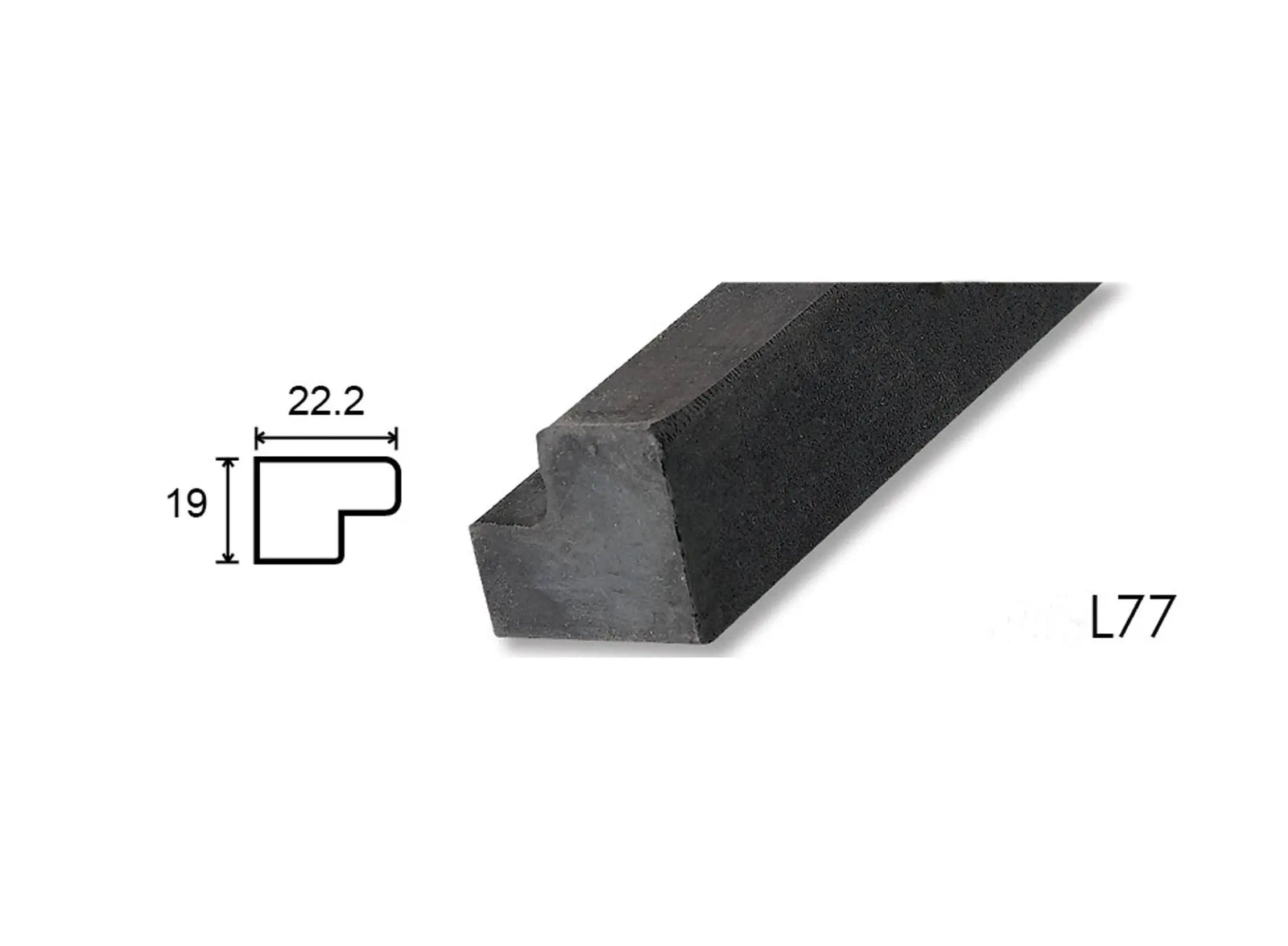 L77 Bumper Table Rubber Cushion for 12 ft. Snooker Table Rails, Black