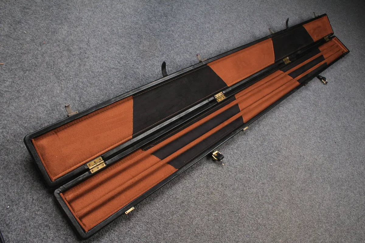 1 piece genuine leather snooker cue case with 3 slots