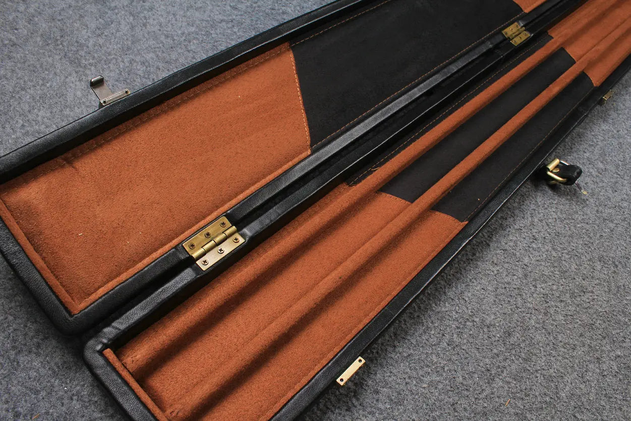 1 piece genuine leather snooker cue case with 3 slots