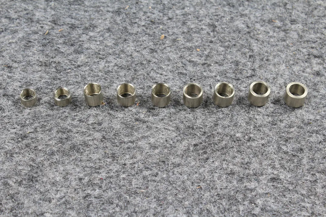 5 x nickel alloy ferrules for snooker or pool cue - screw thread / WITHOUT SCREW THREAD