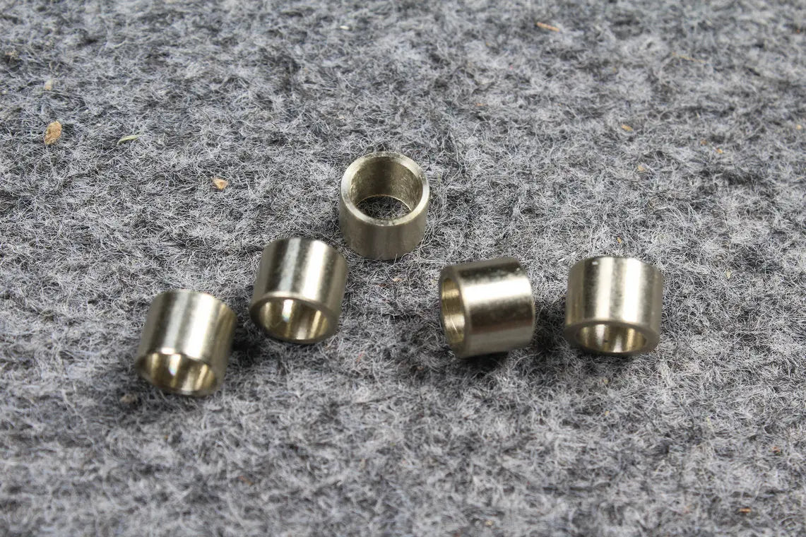 5 x nickel alloy ferrules for snooker or pool cue - screw thread / WITHOUT SCREW THREAD