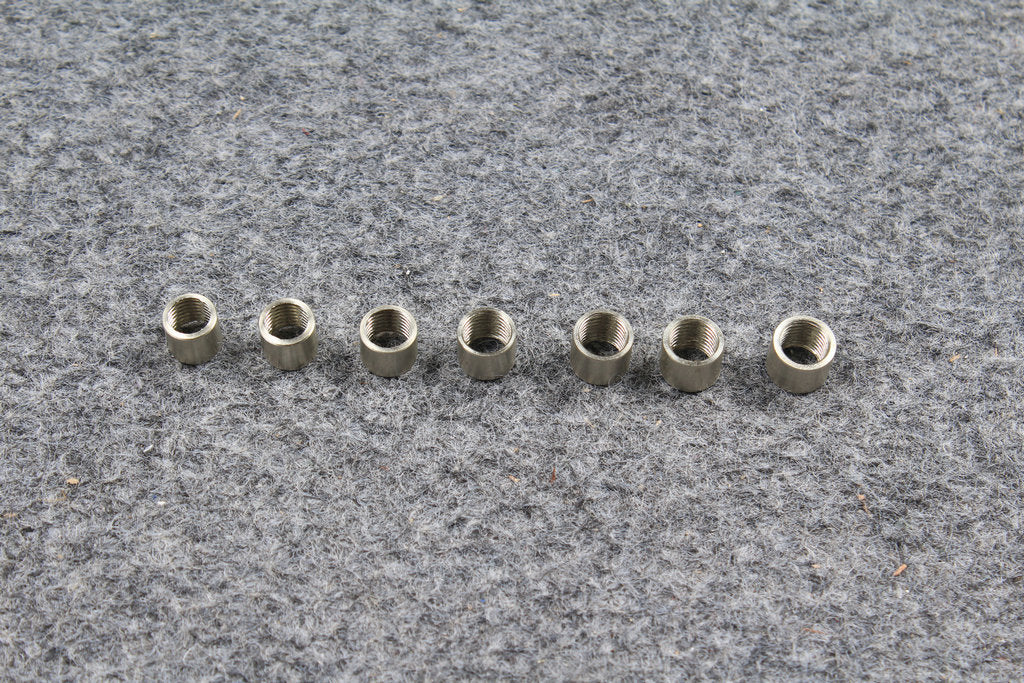 5 x nickel alloy ferrules for snooker or pool cue - screw thread / WITHOUT SCREW THREAD