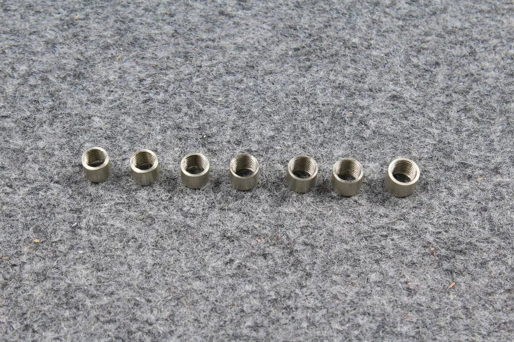 5 x nickel alloy ferrules for snooker or pool cue - screw thread / WITHOUT SCREW THREAD