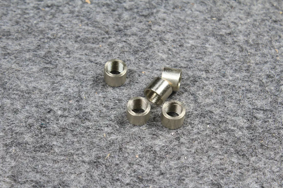 5 x nickel alloy ferrules for snooker or pool cue - screw thread / WITHOUT SCREW THREAD