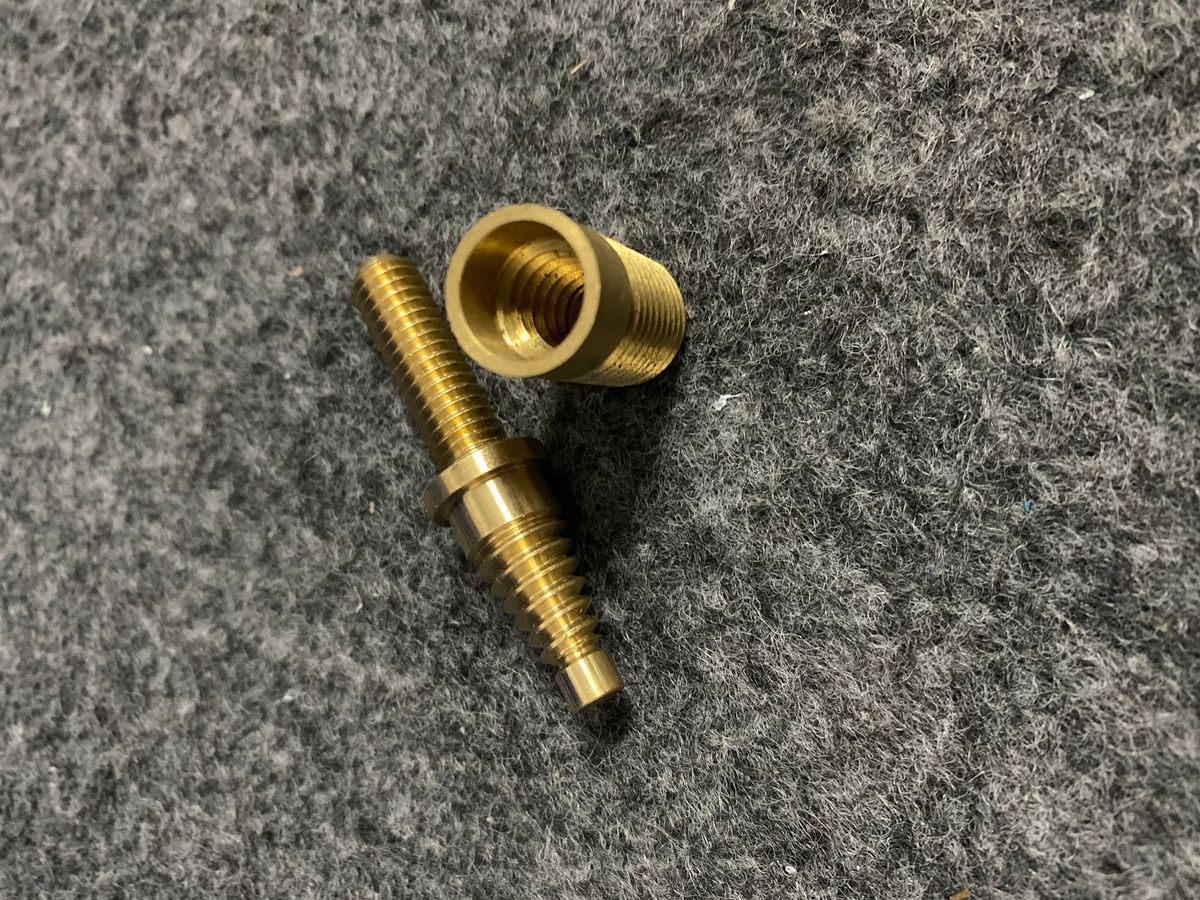 cue butt end joint brass pin and socket for osborne mini butt or extension