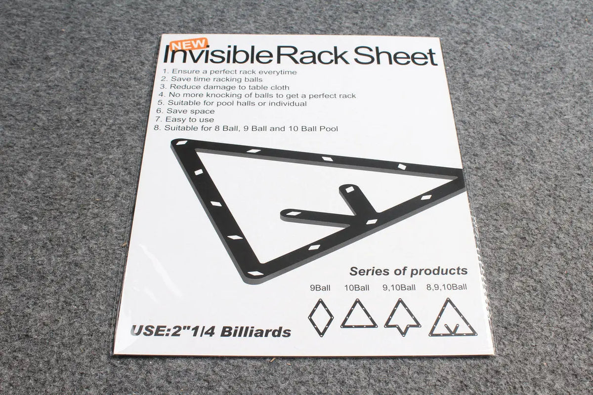 6 pcs magic/invisible rack sheet for 8 , 9 and 10 ball