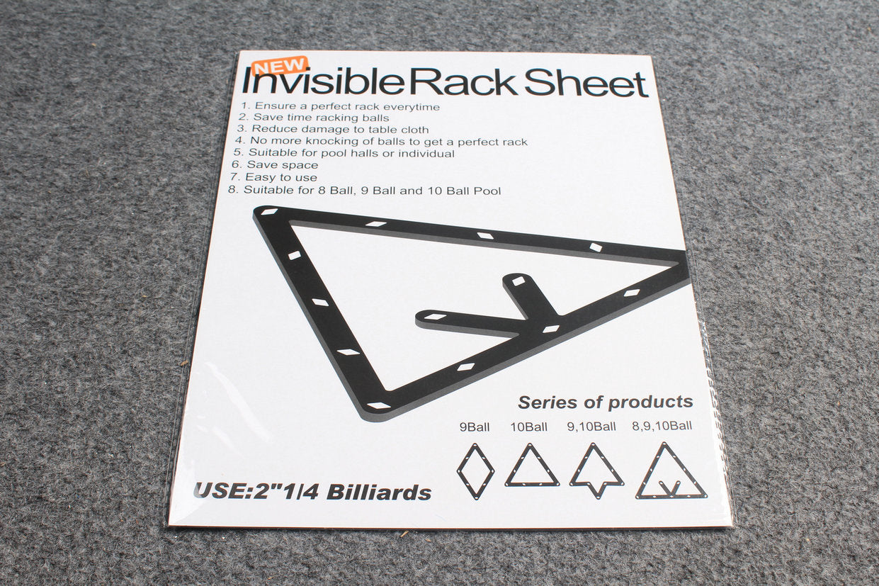 6 pcs magic/invisible rack sheet for 8 , 9 and 10 ball - WOODS CUES