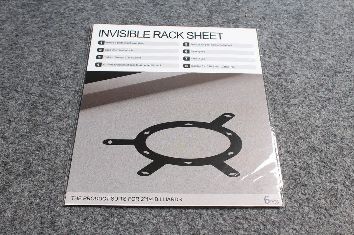 6 pcs magic/invisible rack sheet for 9 ball and 10 ball